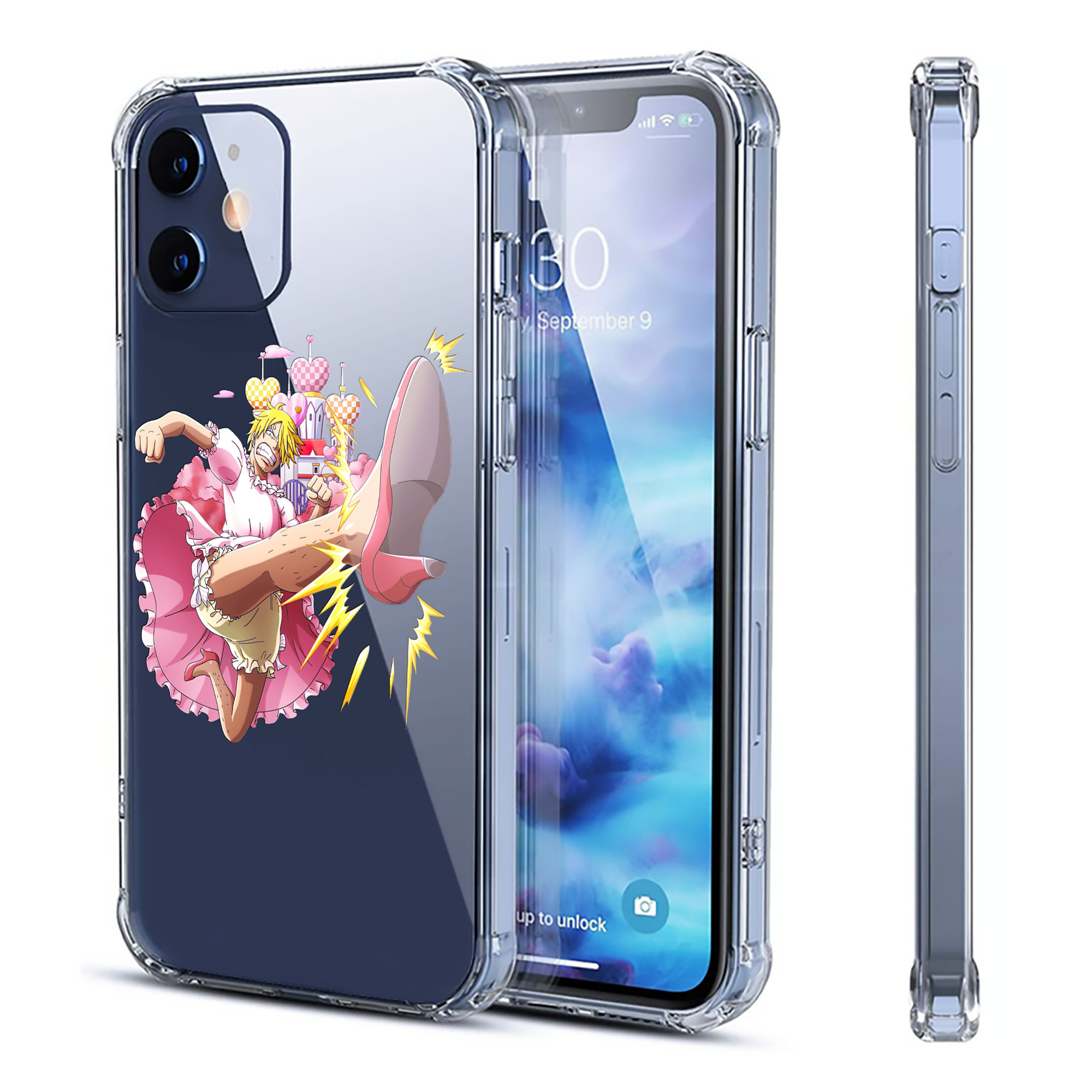 （画像用） ワンピース サンジ ONE PIECE Sanji 【iPhone 12シリーズ対応】透明スマホケース（クリアソフトケース）
